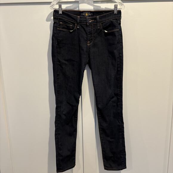 Lucky Brand Jeans Women 28 Size 6 Dark Wash Sofia Skinny Stretch‎ Denim Selvedge - Picture 4 of 16